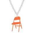 Beauty Clearance Under $15 Folding Chair Necklace Chair Sports Necklace Campaign Chair Necklace Acrylic Backrest Small Chair Necklace Orange