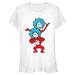 Women's Mad Engine White Dr. Seuss Thing 1 and 2 Graphic T-Shirt