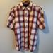 Carhartt Shirts | Carhartt Men Ss Chambray Plaid Shirt Button Down Size Large Loose Fit Red Plaid | Color: Red | Size: L