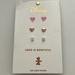 Disney Jewelry | Disney 2 Pairs 14k Gold Plated Heart-Shaped Studs & Cz Heart * New/Unused | Color: Pink/Silver | Size: Os