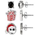 Disney Jewelry | Disney Fashion Nightmare Before Christmas Jack 3 Piece Stud Earrings Set | Color: Black/Gray | Size: Os