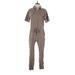 Fashion Nova Jumpsuit High Neck Short sleeves: Gray Print Jumpsuits - Women's Size Small