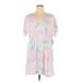 BP. Casual Dress - Mini V Neck Short sleeves: Pink Dresses - New - Women's Size 1X