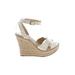 Jimmy Choo Wedges: Strappy Platform Casual Ivory Solid Shoes - Women's Size 40 - Open Toe