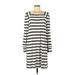 Ann Taylor LOFT Casual Dress - Sweater Dress: White Stripes Dresses - Women's Size Medium Petite