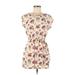 Forever 21 Casual Dress - Mini Crew Neck Short sleeves: Ivory Floral Dresses - Women's Size Medium