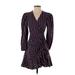 Tanya Taylor Casual Dress - Wrap: Black Argyle Dresses - Women's Size 0