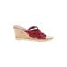 Villager by Liz Claiborne Wedges: Red Print Shoes - Women's Size 9 - Open Toe