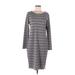 Lularoe Casual Dress - Shift: Gray Stripes Dresses - Women's Size Large