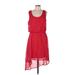 Mossimo Casual Dress - High/Low Scoop Neck Sleeveless: Red Dresses - Women's Size Large