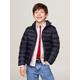 Daunenjacke TOMMY HILFIGER "U ESSENTIAL LIGHT JACKET" Gr. 7 (122), blau (desert sky) Jungen Jacken Winterjacken