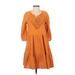 Eri + Ali Casual Dress - Popover: Orange Dresses - Women's Size X-Small