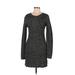 Romeo & Juliet Couture Casual Dress - Sweater Dress: Gray Tweed Dresses - Women's Size Medium