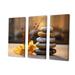 Design Art Zen Serenity Cairn Sculpture Balance II - Spiritual Stone Wall Decor Set Metal in Brown/Yellow | 40 H x 60 W x 1 D in | Wayfair