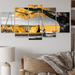 Design Art Farmhouse Yellow Country Comfort II - Floral Wall Decor - 5 Panels Canvas in Black/Yellow | 32 H x 60 W x 1 D in | Wayfair PT70972-373