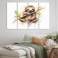 Millwood Pines Paresseux Lazy - animaux, art mural, salon - 4 panneaux in Brown/Green | Wayfair E824DF3F9260473BB1C0AE472E887FEA