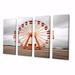 Design Art Orange Ferris Wheel Spinning Stories - Architecture Wall Decor - 4 Panels Canvas in Gray/Orange | 28 H x 48 W x 1 D in | Wayfair