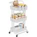 NOBLEWELL 33.46" H x 16.65" W Utility Cart w/ Wheels Metal in White | 33.46 H x 16.65 W x 14.02 D in | Wayfair WYFWY-PIUC06W