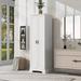 Latitude Run® Bathroom Storage Cabinet w/ 5 Tiers Of Storage Space Manufactured Wood in White | 71.2 H x 22.1 W x 16.9 D in | Wayfair