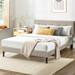 Lark Manor™ Artiomas Tufted Platform Bed Upholstered/Metal/Polyester in Gray/Brown | 12 H x 54.02 W x 75.51 D in | Wayfair