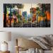 Red Barrel Studio® Orange Palm Trees In Miami I On Canvas 5 Pieces Print Canvas in Green/Orange | 28 H x 60 W x 1 D in | Wayfair