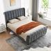 Alcott Hill® Chabak Tufted Sleigh Bed w/ Wingback Headboard Wood & /Upholstered/Velvet in Gray | 91.73 H x 49.21 W x 91.73 D in | Wayfair