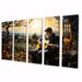 Winston Porter Africa Country Serenade II - African Canvas Wall Art - 5 Equal Panels Canvas in Blue/Green/Orange | 28 H x 60 W x 1 D in | Wayfair