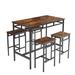 17 Stories Teera Rectangular Restaurant Dining Set Wood/Metal in Brown | 35.4 H in | Wayfair 0D67265BD05F4273A473060D27DA15C1