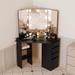 Latitude Run® Breighlynn Vanity Wood in Black | 55.9 H x 42.5 W x 20 D in | Wayfair C41DEF1891DD41928CC3B9B9F7F12173