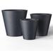 Ebern Designs Rehana 3-Piece Concrete Pot Planter Set Concrete in Black | 18 H x 18.5 W x 18.5 D in | Wayfair F8E2655F666A4730AB74CD45D8889985