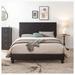 Ebern Designs Kalleigh Queen Platform Bed Fur/Upholstered in Black | 45.3 H x 63.8 W x 85 D in | Wayfair 42B180132AA2438383B6375AAB6F95FB