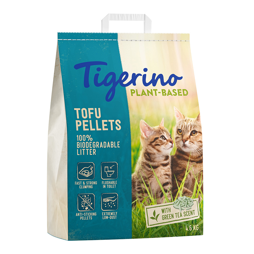 Lettiera Tigerino Plant-Based Tofu – Profumo di tè verde - Set %: 2 x 11 L (9,2 kg)