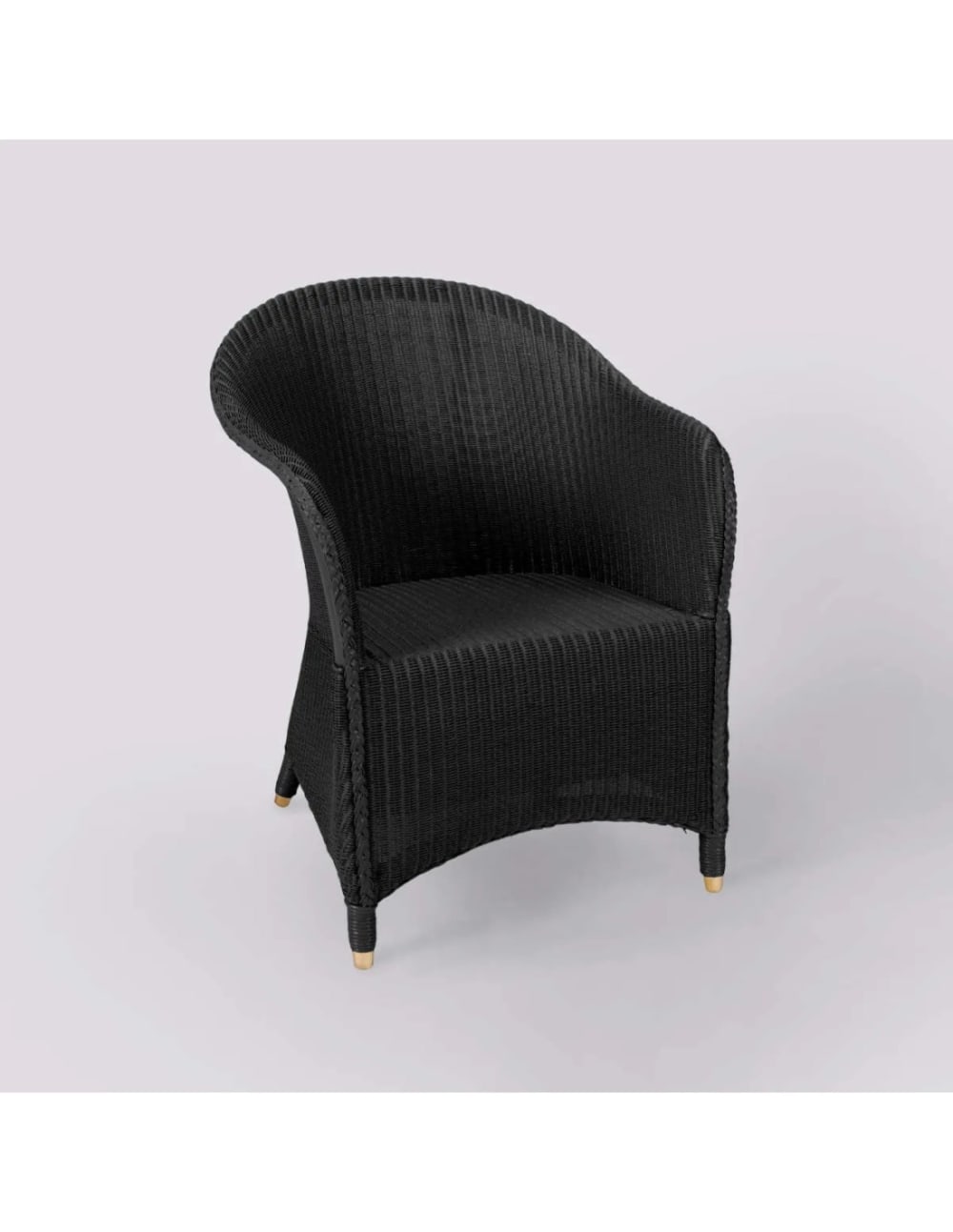 Fauteuil laqué en Lloyd Loom noir
