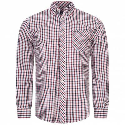 BEN SHERMAN Signature Herren Langarm Hemd 0076264-RED