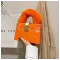 Kunst pelz Top Griff Acryl Party Box Clutch Mode Geldbörsen und Handtaschen für Frauen Designer