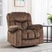 Brown Bonded Leather Swivel Rocker Recliner, Massage, Heating