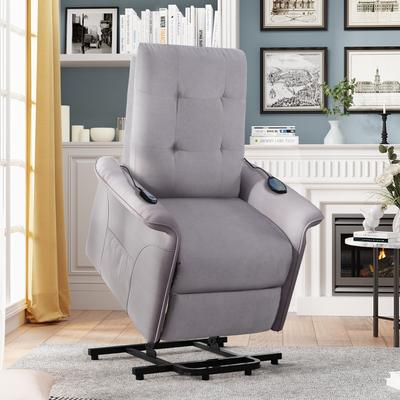 Light Grey Adjustable Massage Power Lift Chair for Elderly