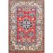 Geometric Kazak Oriental Accent Rug Hand-Knotted Red Wool Carpet - 2'0" x 3'0"