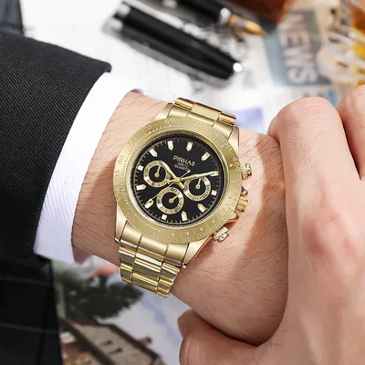 2023 neue Mode Edelstahl Männer Quarz Armbanduhren Gold Silber Luxusmarke Top-Qualität Männer