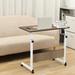 Height Adjustable C-Shaped Accent Table, Side/End Table Desk with Wheels - 23.6"L x 15.7"W x 35.4"H