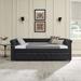 Copper Nail Round Arms Daybed w/ Trundle Upholstered Tufted Sofa Bed