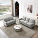 2pcs Linen Sofa Sets Nailhead Rolled Arms Loveseat Sofa with Stroage