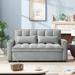 63.78" Length Modern Velvet Convertible Loveseat Sleeper Sofa Couch with Adjustable Backrest, Pull-Out Bed, 2 Lumbar Pillows