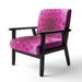 Designart "Dark Pink Abstract Flower Petals" Upholstered Floral Accent Chair - Arm Chair