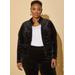 Plus Size Ruched Velvet Jacket