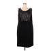 R&M Richards Casual Dress - A-Line: Black Jacquard Dresses - Women's Size 16