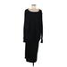 Gap Casual Dress - Midi: Black Solid Dresses - Women's Size Large