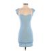 Shein Cocktail Dress - Bodycon Sweetheart Sleeveless: Blue Stripes Dresses - Women's Size 4