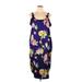 Sante Classics Casual Dress - Shift Scoop Neck Sleeveless: Purple Floral Dresses - Women's Size 1X