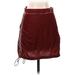 Free People Casual Skirt: Burgundy Solid Bottoms - Women's Size 2